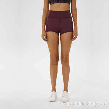 Pantalones cortos de yoga sexy de cintura alta para mujer